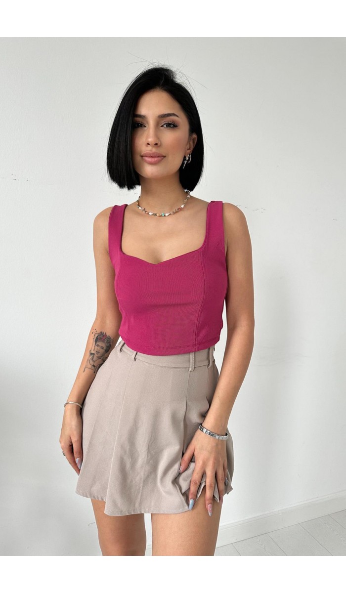 Askılı Bluz - Fuşya