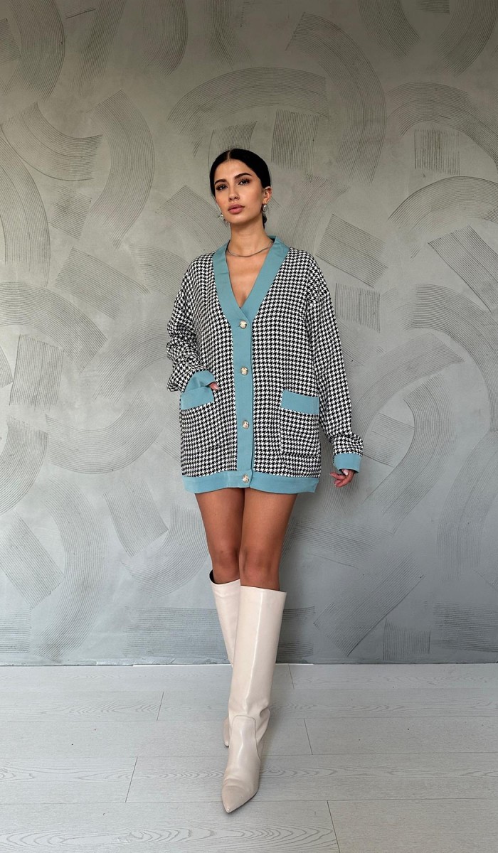 Atlas Garnili Kazayağı Hırka - Siyah Atlas Garnili Kazayağı Hırka - Siyah