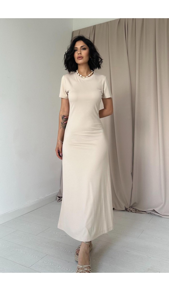 Basic Elbise - Bej