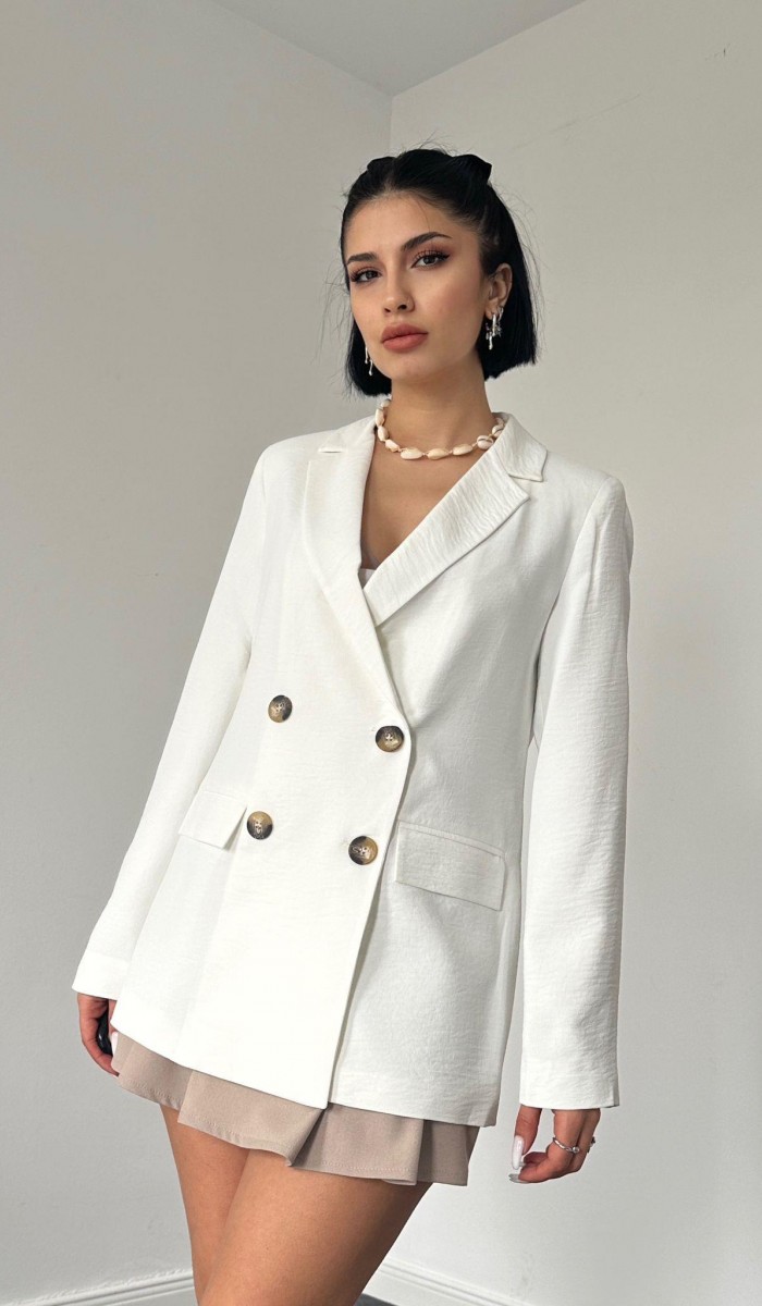 Blazer Ceket - Ekru
