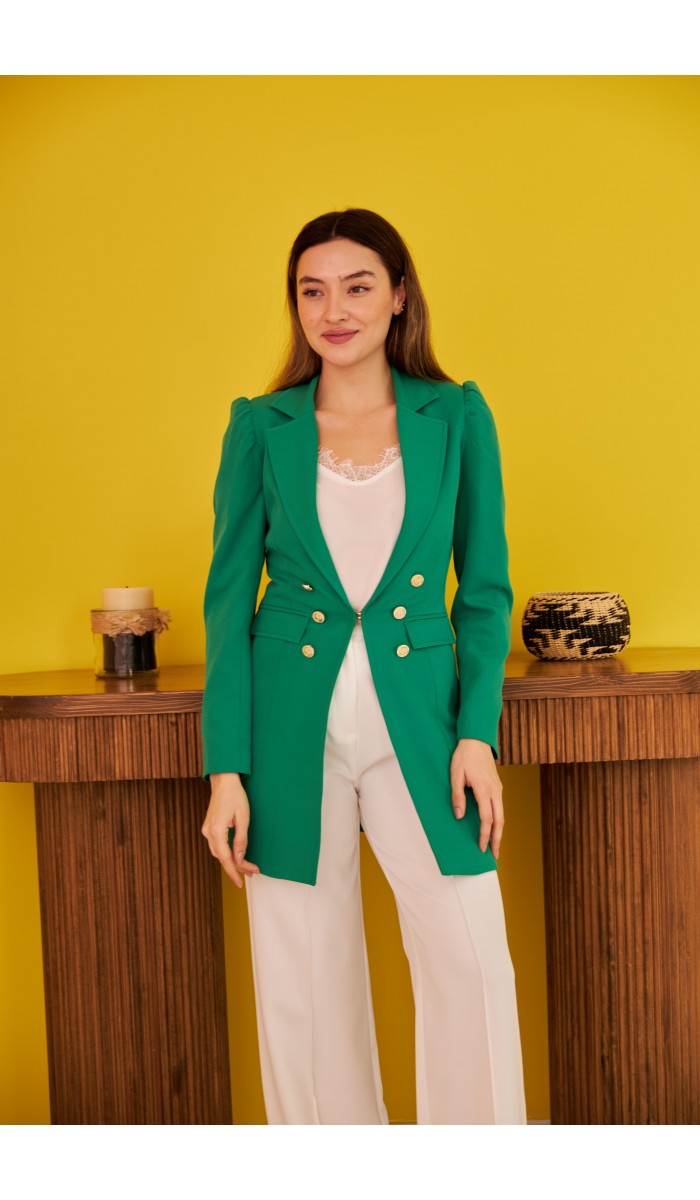 Blazer Düğmeli Ceket - Yeşil
