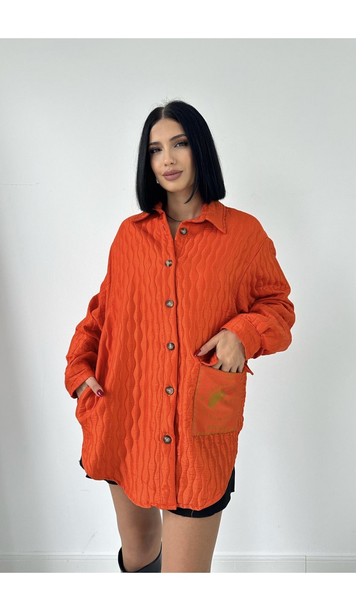 Cepli Kapitone Gömlek - Oranj