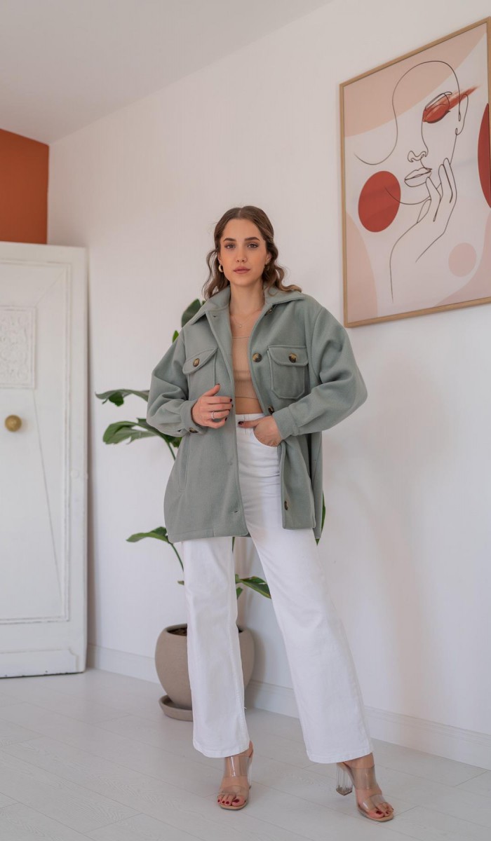 Cepli Yumoş Gömlek - Mint Cepli Yumoş Gömlek - Mint