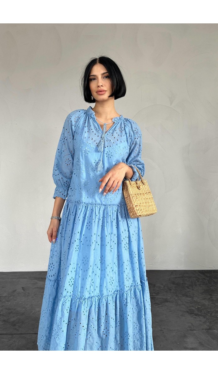 Dantelli New Elbise - Mavi Dantelli New Elbise - Mavi