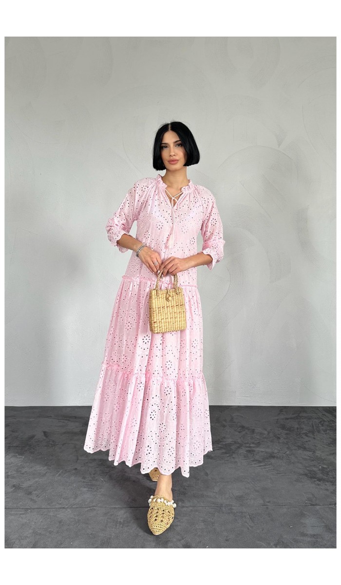 Dantelli New Elbise - Pembe Dantelli New Elbise - Pembe