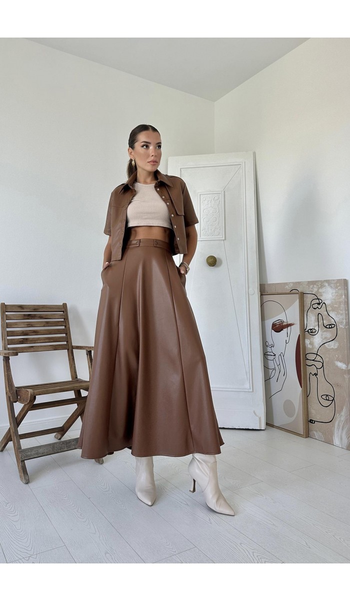 Deri Takım - Kahverengi