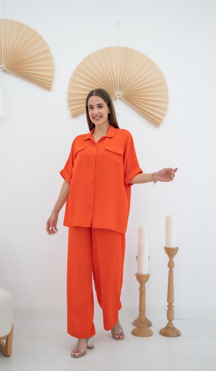 Gömlek Ve Pantolon Takım - Oranj
