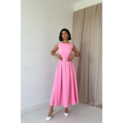 Halter Yaka Kloş Elbise - Pembe