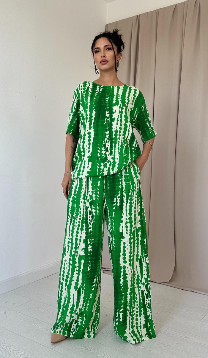 Jakar Petek Gömlek Ve Pantolon Takım - Yeşil