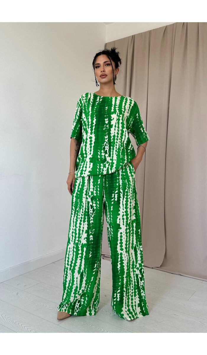 Jakar Petek Gömlek Ve Pantolon Takım - Yeşil