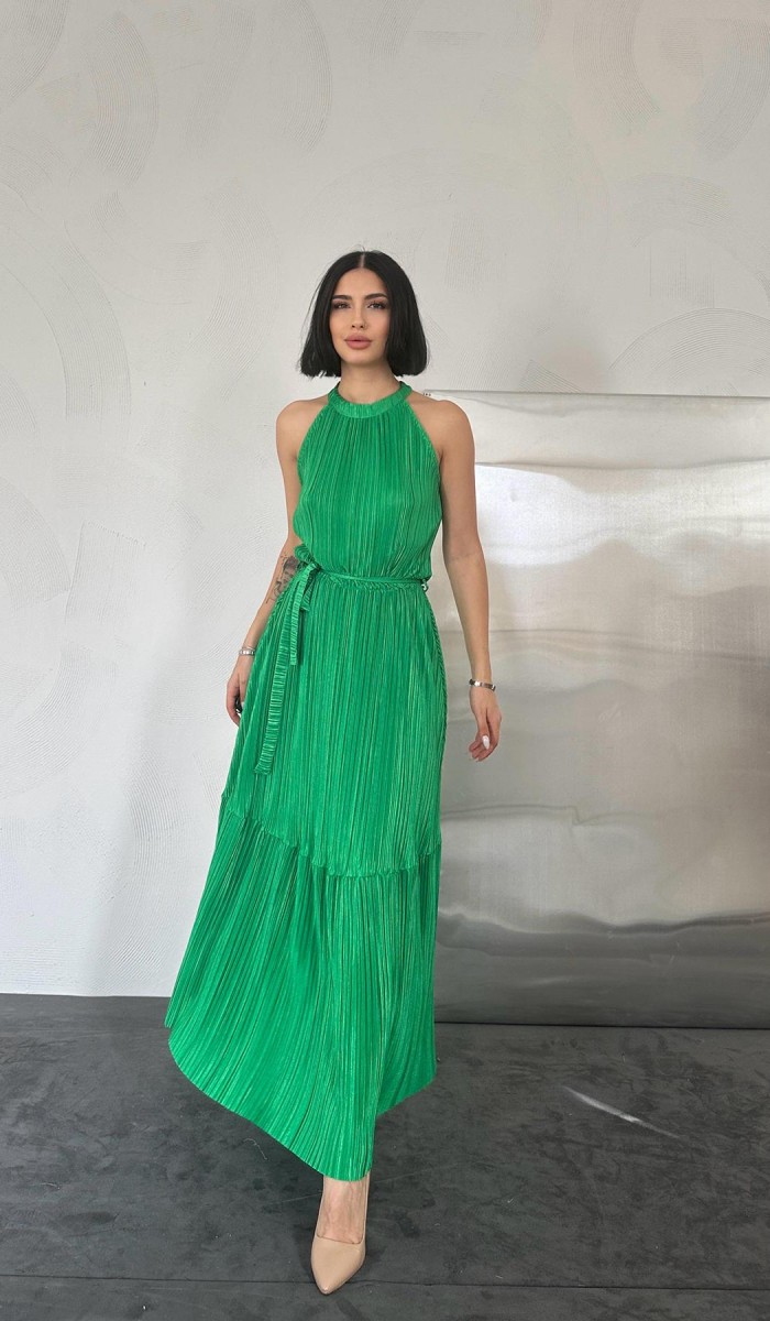 Kat Kat Halter Yaka Elbise - Yeşil ELBİSE