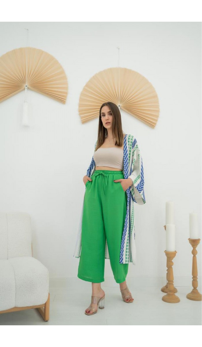 Keten Pantolon - Yeşil Keten Pantolon - Yeşil