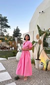 Nakışlı İşlemeli Elbise - Pembe ELBİSE