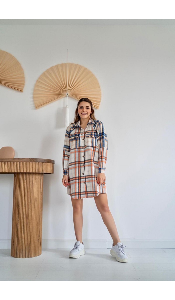 Oduncu Gömlek Elbise - Mavi