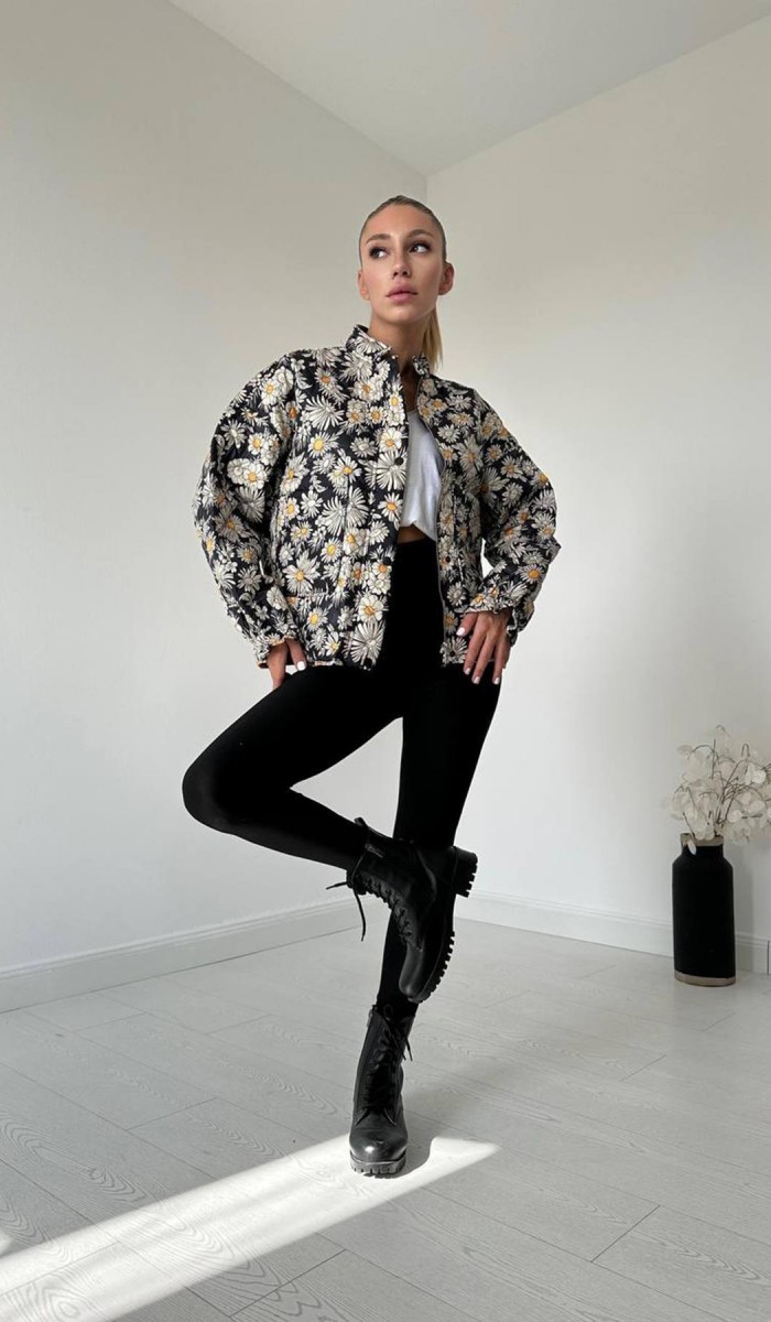 Papatya Desen Mont - Siyah