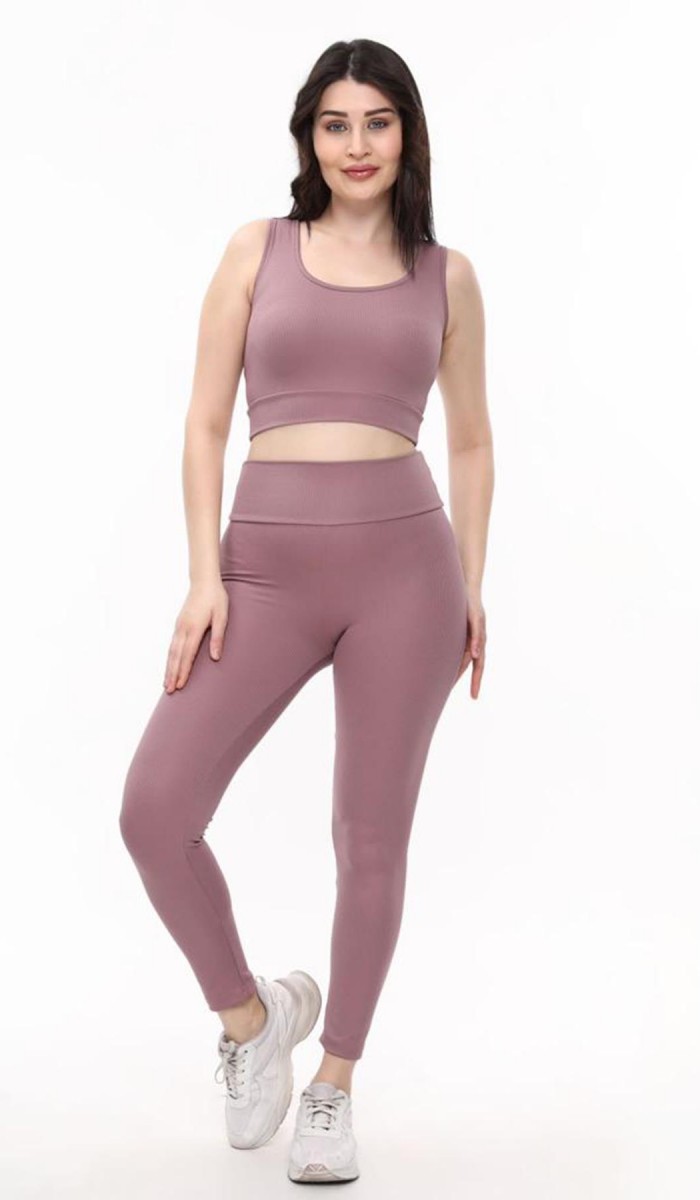 Spor Tayt Takım - Pudra Spor Tayt Takım - Pudra