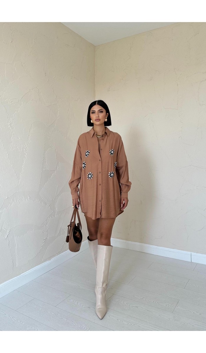 Taşlı Gömlek - Kamel