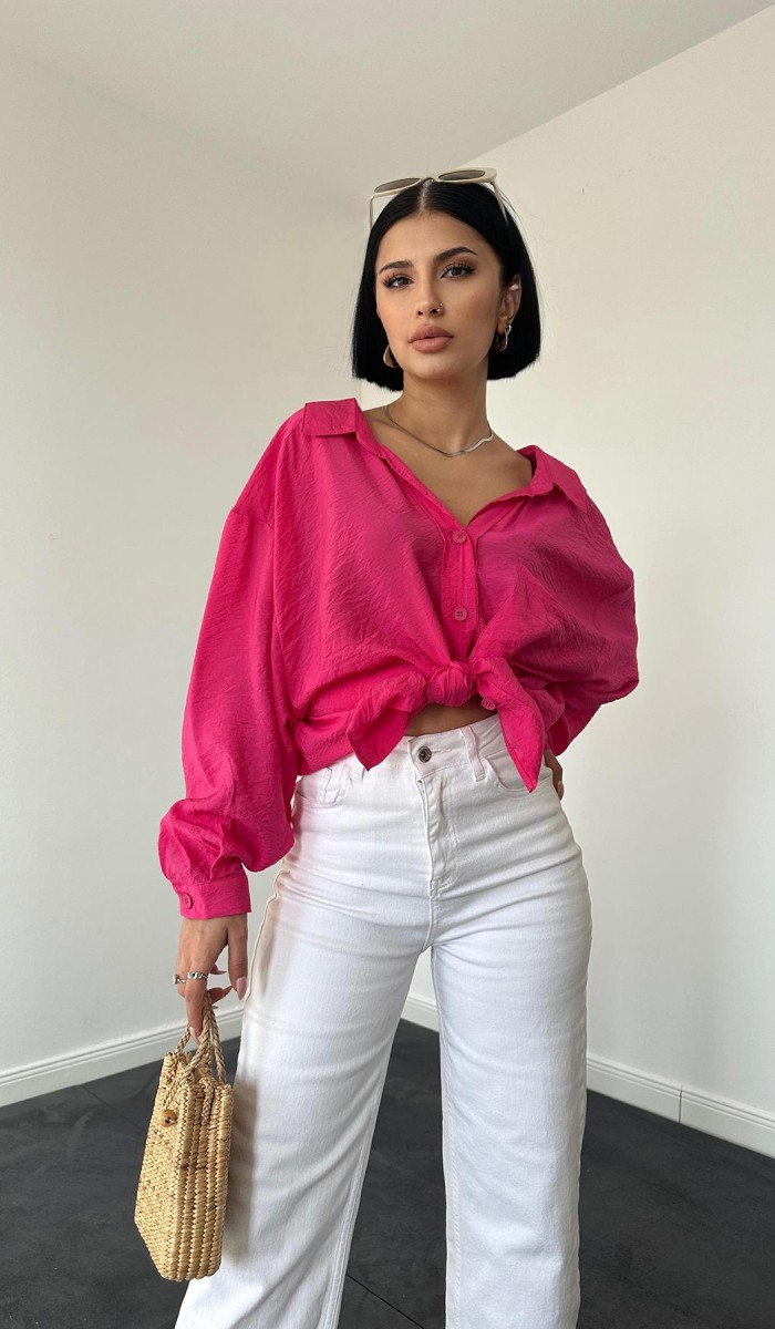 Tek Cepli Bedensiz Cruz Gömlek - Fuşya