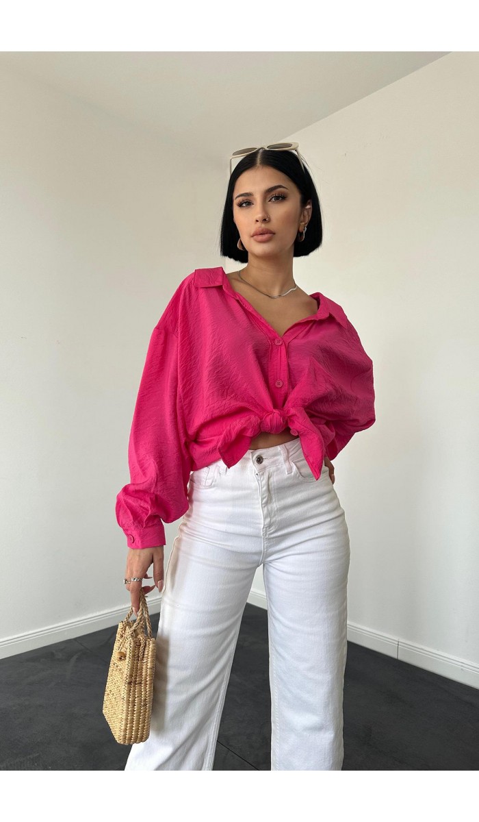 Tek Cepli Bedensiz Cruz Gömlek - Fuşya