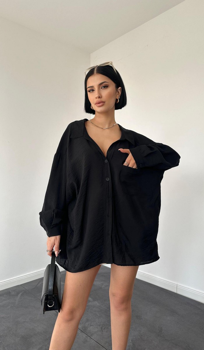Tek Cepli Bedensiz Cruz Gömlek - Siyah