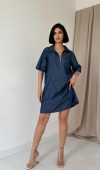 Tencel Kuplu Elbise - Mavi ELBİSE