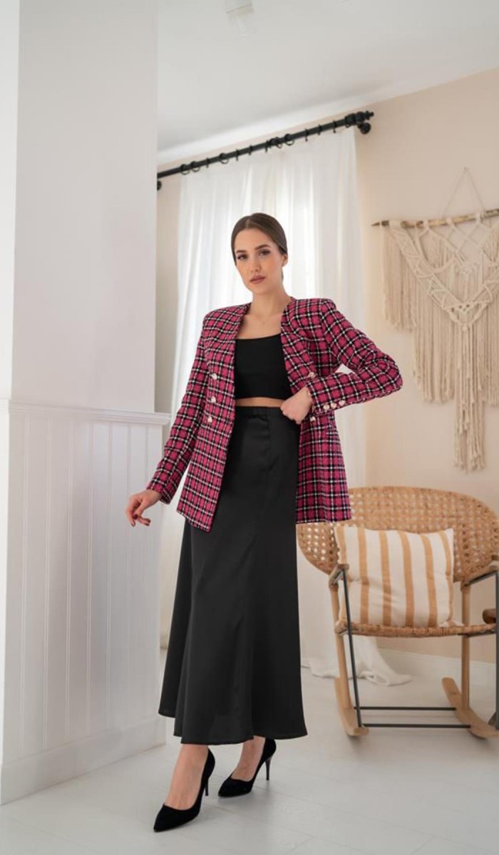 Tüvit Ceket - Fuşya Tüvit Ceket - Fuşya