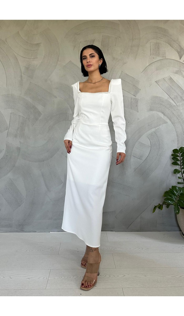 İnci Vatkalı Elbise - Ekru İnci Vatkalı Elbise - Ekru